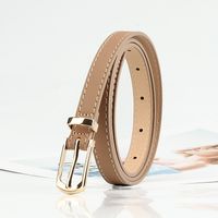 Cute Sweet Simple Style Solid Color Pu Leather Alloy Plating Women's Leather Belts sku image 9
