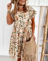 Women's Regular Dress Vacation Round Neck Short Sleeve Ditsy Floral Midi Dress Weekend Daily Lawn main image 8