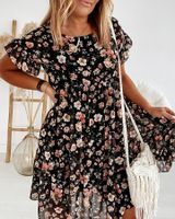 Women's Regular Dress Vacation Round Neck Short Sleeve Ditsy Floral Midi Dress Weekend Daily Lawn main image 4