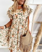Women's Regular Dress Vacation Round Neck Short Sleeve Ditsy Floral Midi Dress Weekend Daily Lawn main image 5
