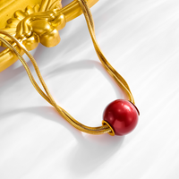 Edelstahl 304 18 Karat Vergoldet Einfacher Stil Klassischer Stil Überzug Einfarbig Halskette Mit Anhänger main image 3