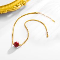 Edelstahl 304 18 Karat Vergoldet Einfacher Stil Klassischer Stil Überzug Einfarbig Halskette Mit Anhänger main image 4