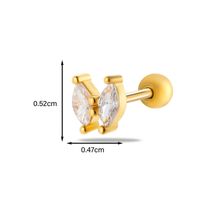 1 Piece Ear Cartilage Rings & Studs Simple Style Classic Style Heart Shape Flower Butterfly Copper Inlay Zircon Ear Cartilage Rings & Studs sku image 14