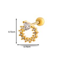 1 Pièce Boucles D'Oreilles Cartilage Style Simple Style Classique Forme De Cœur Fleur Papillon Le Cuivre Incruster Zircon Boucles D'Oreilles Cartilage sku image 19