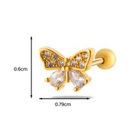 1 Piece Ear Cartilage Rings & Studs Simple Style Classic Style Heart Shape Flower Butterfly Copper Inlay Zircon Ear Cartilage Rings & Studs sku image 20