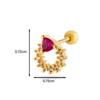 1 Piece Ear Cartilage Rings & Studs Simple Style Classic Style Heart Shape Flower Butterfly Copper Inlay Zircon Ear Cartilage Rings & Studs sku image 21