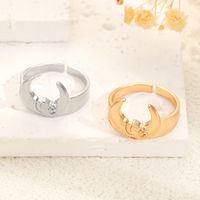 Basic Simple Style Classic Style Moon Alloy Women's Open Rings main image 4
