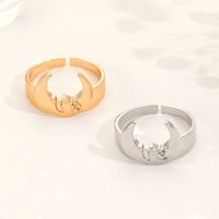 Basic Simple Style Classic Style Moon Alloy Women's Open Rings main image 5