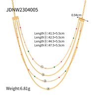 304 Stainless Steel 18K Gold Plated Simple Style Classic Style Enamel Plating Color Block Layered Necklaces sku image 1