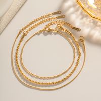 304 Stainless Steel 18K Gold Plated Simple Style Classic Style Plating Solid Color Bracelets main image 4