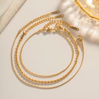 Acier Inoxydable 304 Plaqué Or 18K Style Simple Style Classique Placage Couleur Unie Bracelets main image 4