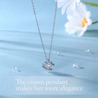 Copper Sweet Simple Style Inlay Crown Zircon Pendant Necklace main image 5