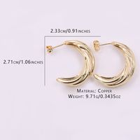 1 Pair Simple Style Classic Style Solid Color Plating Copper 18K Gold Plated Ear Studs main image 2