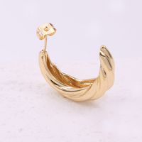 1 Pair Simple Style Classic Style Solid Color Plating Copper 18K Gold Plated Ear Studs main image 3