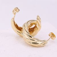 1 Pair Simple Style Classic Style Solid Color Plating Copper 18K Gold Plated Ear Studs main image 4
