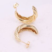 1 Pair Simple Style Classic Style Solid Color Plating Copper 18K Gold Plated Ear Studs main image 1
