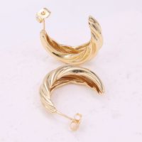 1 Par Estilo Simple Estilo Clásico Color Sólido Enchapado Cobre Chapados en oro de 18k Pendientes sku image 1