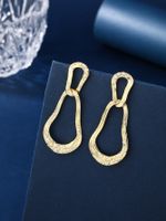 1 Pair Elegant Lady Streetwear Solid Color Inlay Copper Zircon 18K Gold Plated Drop Earrings main image 1