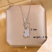 304 Stainless Steel Copper Elegant Lady Modern Style Inlay Letter Butterfly Lock Acrylic Zircon Pendant Necklace main image 6