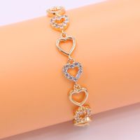 Wholesale Elegant Sweet Heart Shape Copper Plating Inlay 18K Gold Plated Zircon Bracelets sku image 4