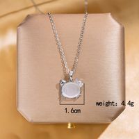 304 Stainless Steel Copper Elegant Lady Modern Style Inlay Letter Butterfly Lock Acrylic Zircon Pendant Necklace main image 5