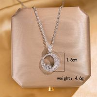 304 Stainless Steel Copper Elegant Lady Modern Style Inlay Letter Butterfly Lock Acrylic Zircon Pendant Necklace main image 2