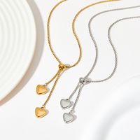 304 Stainless Steel 16K Gold Plated White Gold Plated Gold Plated Simple Style Classic Style Plating Heart Shape Pendant Necklace main image 6