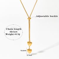 304 Stainless Steel 16K Gold Plated White Gold Plated Gold Plated Simple Style Classic Style Plating Heart Shape Pendant Necklace main image 5