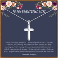304 Stainless Steel Simple Style Classic Style Cross Pendant Necklace sku image 10