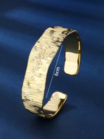 Copper 18K Gold Plated Elegant Simple Style Inlay Solid Color Zircon Bangle main image 2