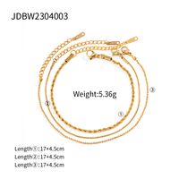 304 Stainless Steel 18K Gold Plated Simple Style Classic Style Plating Solid Color Bracelets main image 2