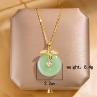 304 Stainless Steel Gold Plated Elegant Lady Streetwear Inlay Geometric Flower Butterfly Acrylic Zircon Pendant Necklace main image 3