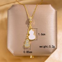 304 Stainless Steel Gold Plated Elegant Lady Streetwear Inlay Geometric Flower Butterfly Acrylic Zircon Pendant Necklace main image 5