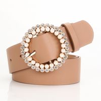 Cute Sweet Solid Color Pu Leather Alloy Plating Women's Leather Belts 1 Piece sku image 3