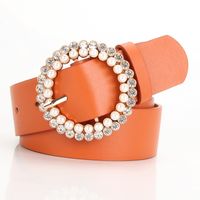 Cute Sweet Solid Color Pu Leather Alloy Plating Women's Leather Belts 1 Piece sku image 7