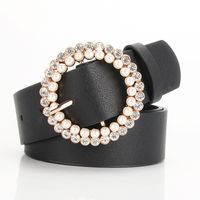 Cute Sweet Solid Color Pu Leather Alloy Plating Women's Leather Belts 1 Piece sku image 4