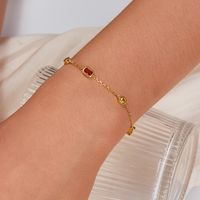 Sterling Silver Gold Plated Simple Style Classic Style Plating Inlay Geometric Zircon Bracelets main image 5