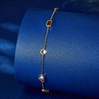 Sterling Silver Gold Plated Simple Style Classic Style Plating Inlay Geometric Zircon Bracelets main image 3
