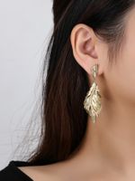 1 Pair Elegant Glam Solid Color Plating Inlay Copper Zircon 18K Gold Plated Drop Earrings main image 1
