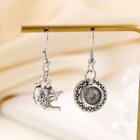 1 Pair Casual Vintage Style Cup Teapot Asymmetrical Alloy Drop Earrings main image 6