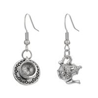 1 Pair Casual Vintage Style Cup Teapot Asymmetrical Alloy Drop Earrings sku image 1