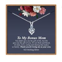 Sterling Silver IG Style MAMA Sweet Inlay Heart Shape Zircon Pendant Necklace main image 1