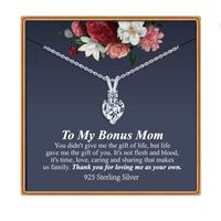 Sterling Silver IG Style MAMA Sweet Inlay Heart Shape Zircon Pendant Necklace main image 9