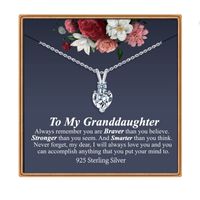 Sterling Silver IG Style MAMA Sweet Inlay Heart Shape Zircon Pendant Necklace sku image 4