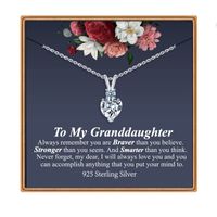 Sterling Silver IG Style MAMA Sweet Inlay Heart Shape Zircon Pendant Necklace main image 5