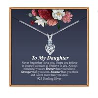 Sterling Silver IG Style MAMA Sweet Inlay Heart Shape Zircon Pendant Necklace main image 3