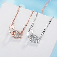 Le Cuivre Style Simple Style Classique Incruster Couleur Unie Zircon Pendentif main image 6