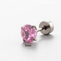 1 Piece Simple Style Classic Style Round Plating Inlay 316 Stainless Steel  Zircon 18K Gold Plated Ear Studs main image 10
