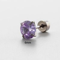 1 Piece Simple Style Classic Style Round Plating Inlay 316 Stainless Steel  Zircon 18K Gold Plated Ear Studs main image 8