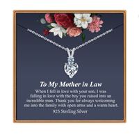 Sterling Silver IG Style MAMA Sweet Inlay Heart Shape Zircon Pendant Necklace sku image 7